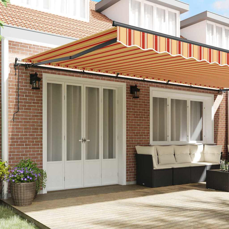 vidaXL Behúzható napellenző sárga és narancssárga 600 ×350 cm szövet