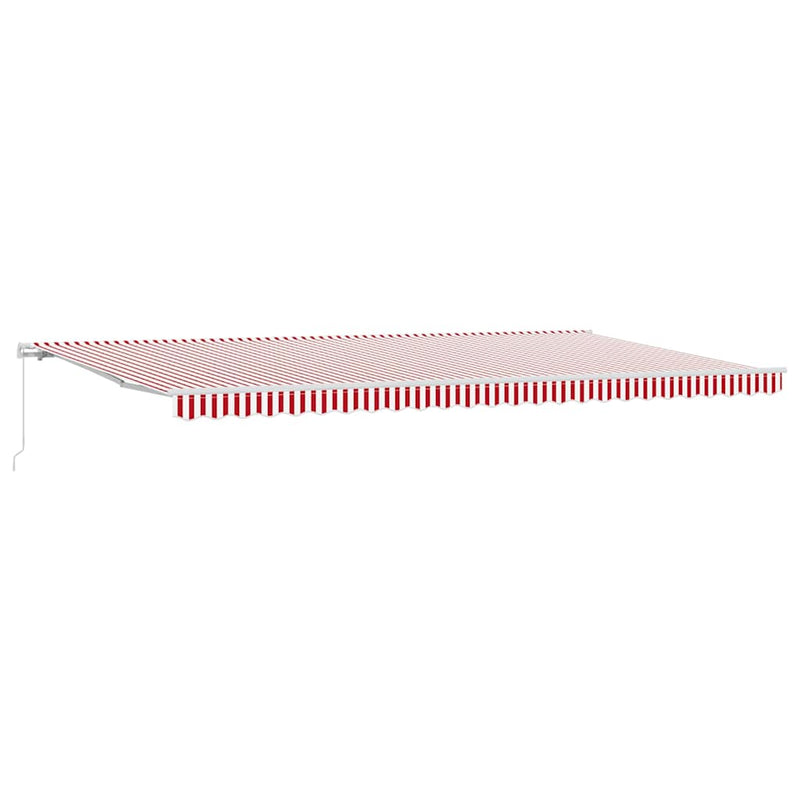 vidaXL Behúzható napellenző Csíkos Piros és Fehér 600 × 350 cm
