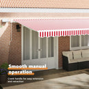 vidaXL Behúzható napellenző Piros és Fehér 600 × 350 cm