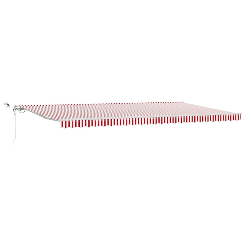 vidaXL Behúzható napellenző Piros és Fehér 600 × 350 cm Szövet és Fém