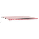 vidaXL Behúzható napellenző Piros és Fehér 600 × 350 cm