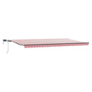 vidaXL Behúzható napellenző Piros és Fehér 600 × 350 cm