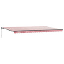 vidaXL Behúzható napellenző Piros és Fehér 600 × 350 cm