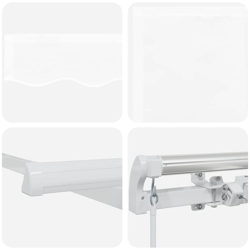 vidaXL Behúzható napellenző Kézi Fehér 600 × 350 cm Poliészter, Fém