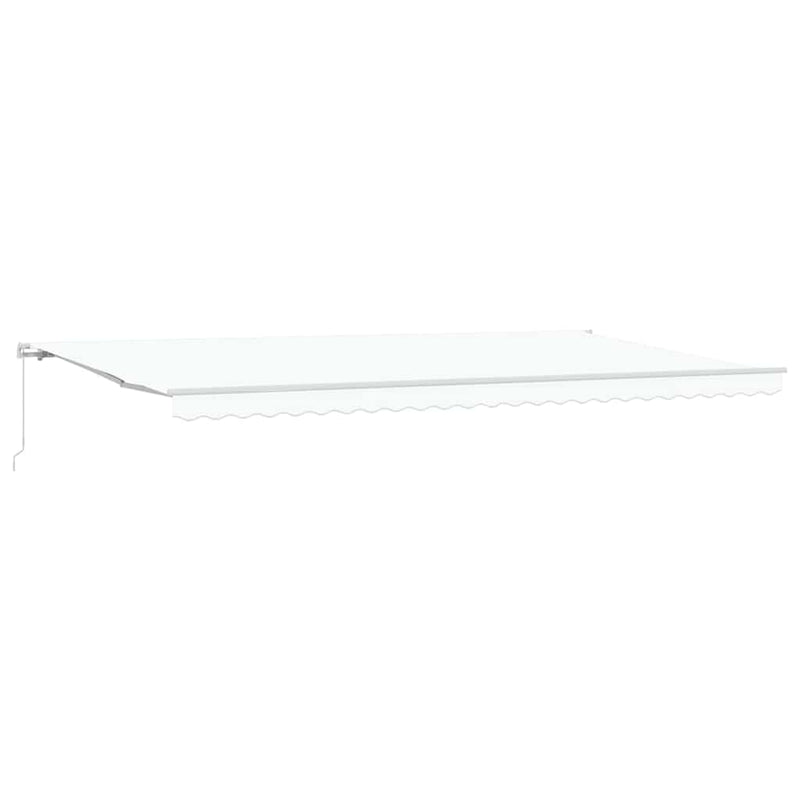 vidaXL Behúzható napellenző Kézi Fehér 600 × 350 cm Poliészter, Fém