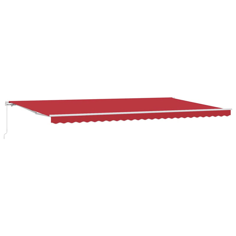 vidaXL Behúzható napellenző Kézi Piros 600 × 350 cm Poliészter, Fém