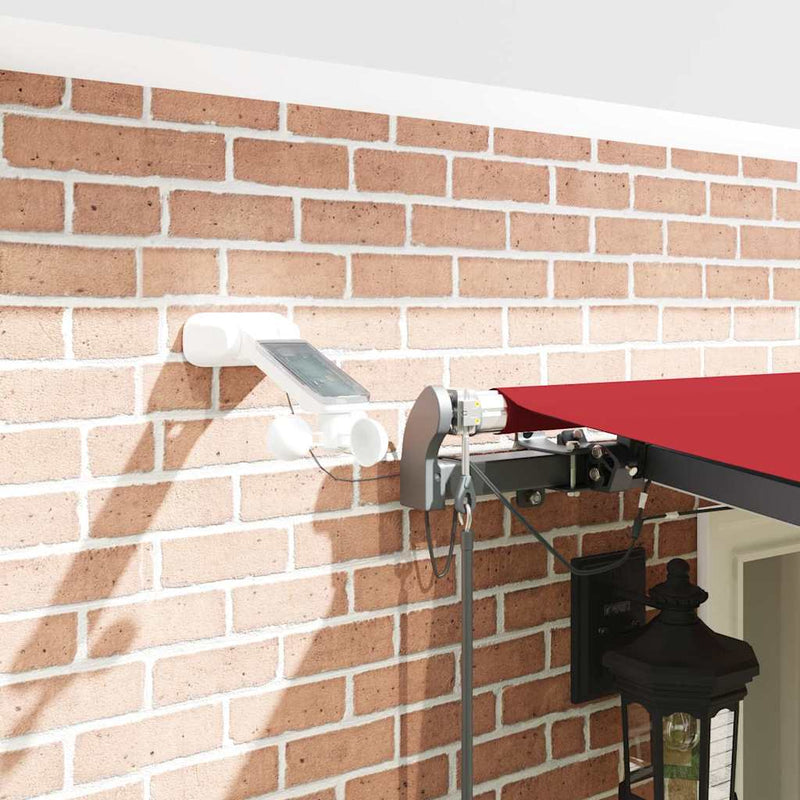 vidaXL Behúzható napellenző tartalmaz Piros 600 × 350 cm szövet