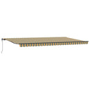 vidaXL Behúzható napellenző Zöld és sárga 600 × 350 cm