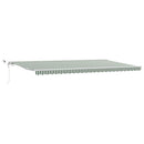 vidaXL Behúzható napellenző Zöld és Fehér 600 × 350 cm Poliészter