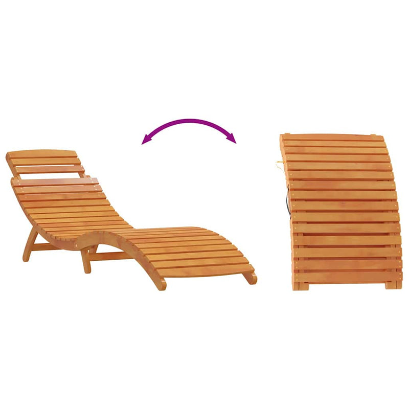 vidaXL Napozóágy 2-személy 3 pcs Barna 40 x 40 x 40cm Tömör akácfa