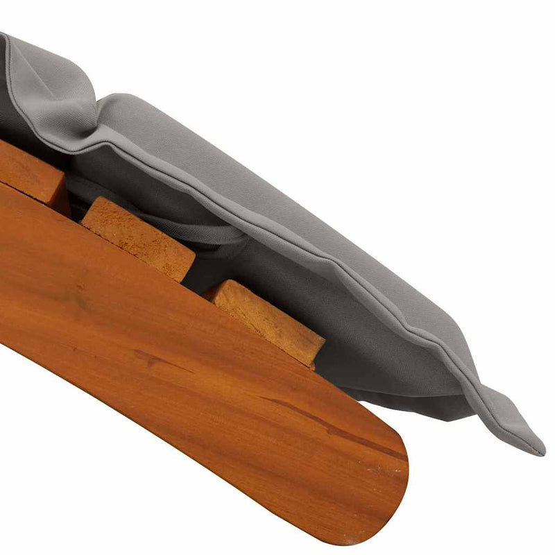 vidaXL Napozóágy párnával 2 pcs Szürke 184 x 55 x 64cm Tömör akácfa