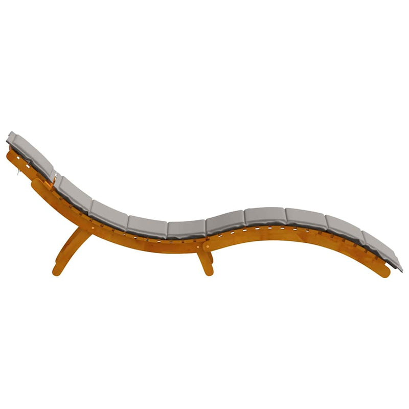 vidaXL Napozóágy párnával 2 pcs Szürke 184 x 55 x 64cm Tömör akácfa
