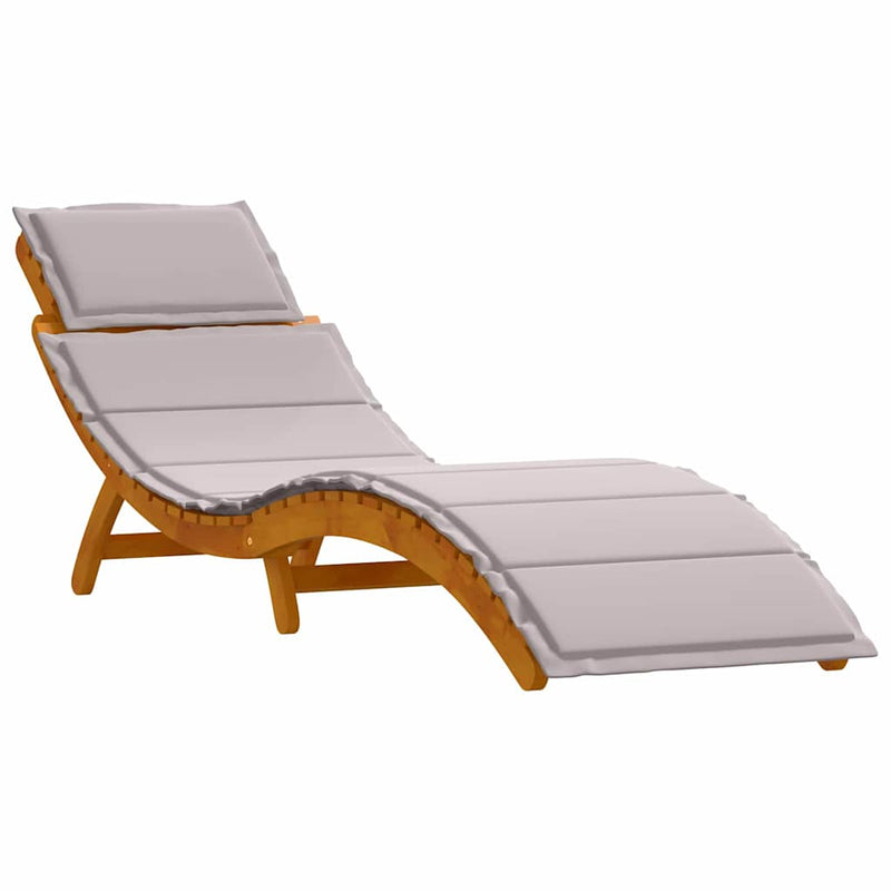vidaXL Napozóágy párnával 2 pcs Tópszínű 184 x 55 x 64cm Tömör akácfa