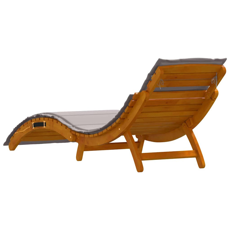 vidaXL Napozóágy párnával 2 pcs Tópszínű 184 x 55 x 64cm Tömör akácfa