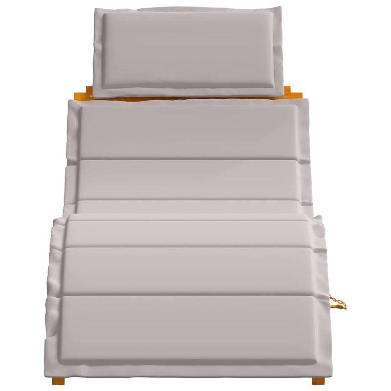 vidaXL Napozóágy párnával 2 pcs Tópszínű 184 x 55 x 64cm Tömör akácfa