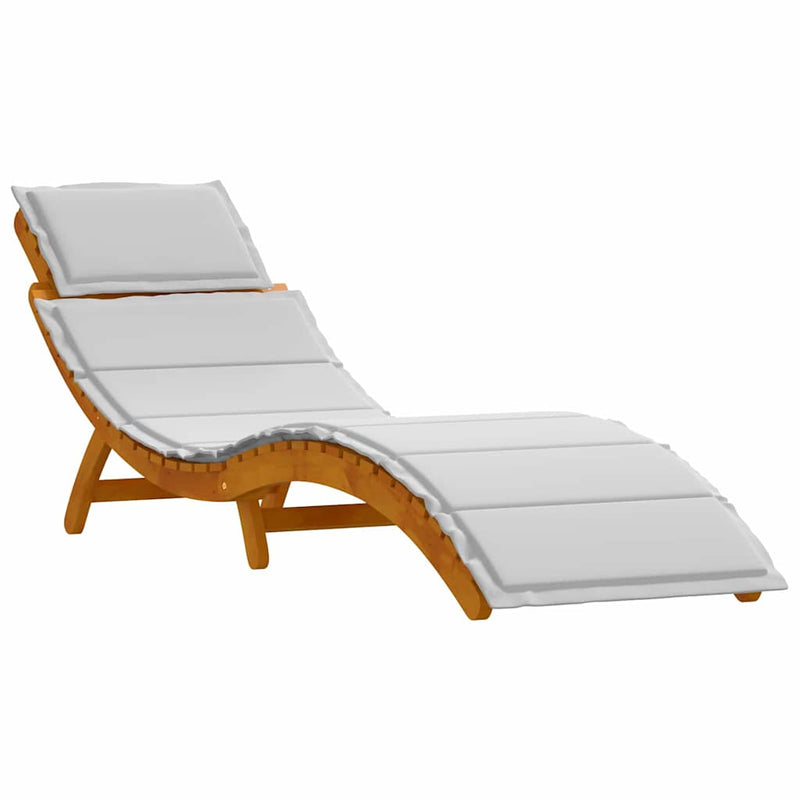vidaXL Napozóágy 2 pcs Világosszürke 184 x 55 x 64cm Tömör akácfa