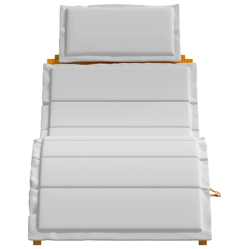 vidaXL Napozóágy 2 pcs Világosszürke 184 x 55 x 64cm Tömör akácfa