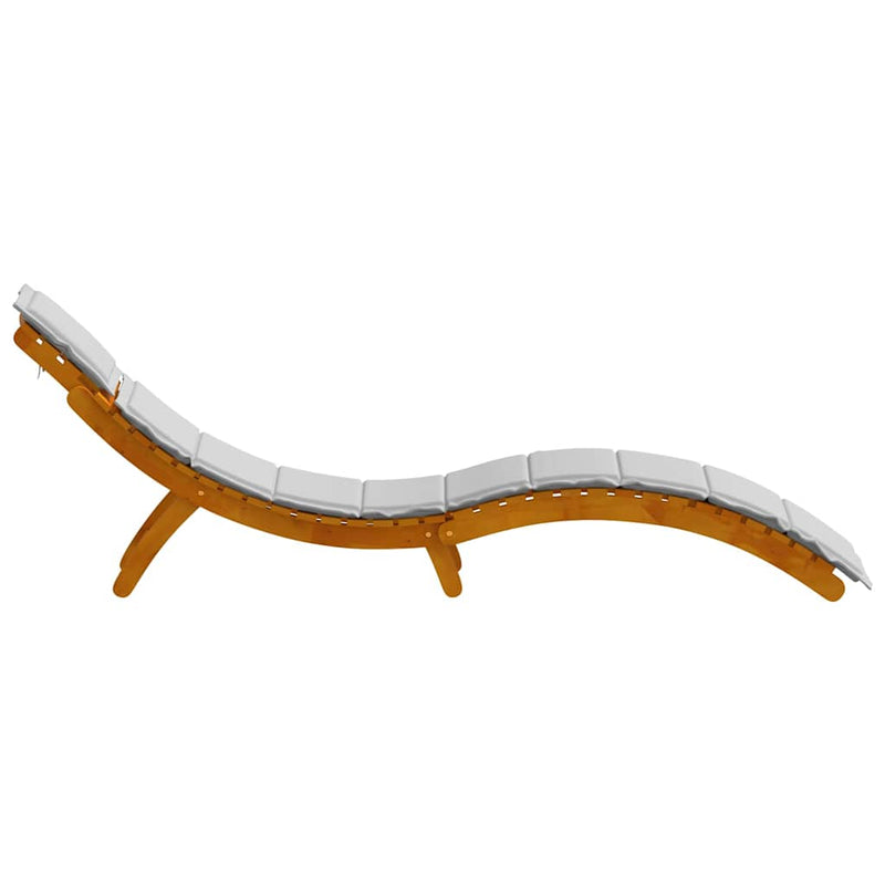vidaXL Napozóágy 2 pcs Világosszürke 184 x 55 x 64cm Tömör akácfa