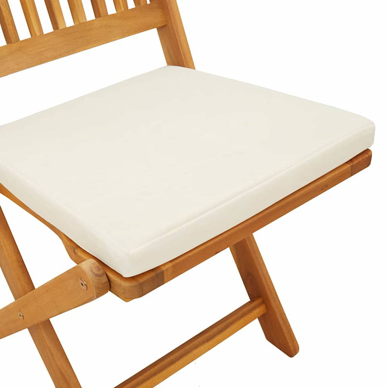 vidaXL Összecsukható szék 2 pcs Fehér 49 x 57.5 x 92cm Tömör akácfa