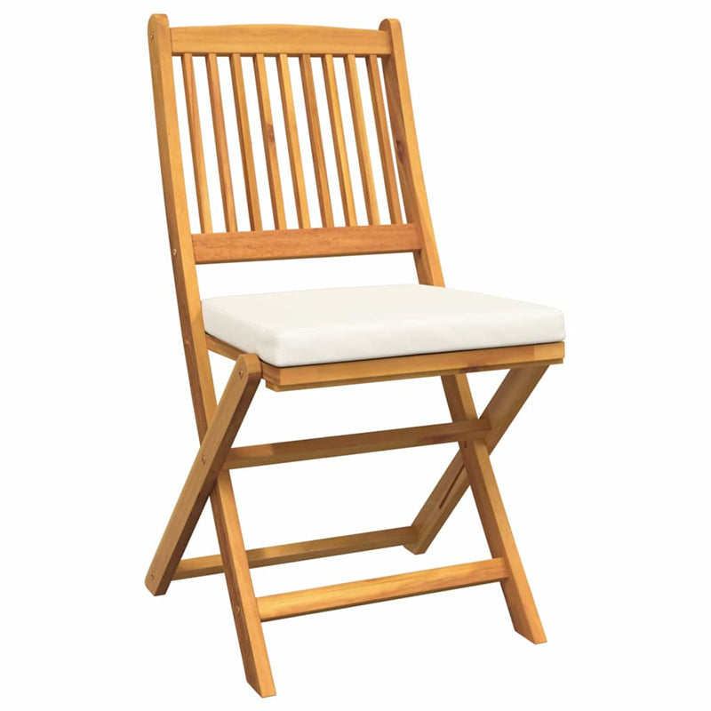 vidaXL Összecsukható szék 2 pcs Fehér 49 x 57.5 x 92cm Tömör akácfa