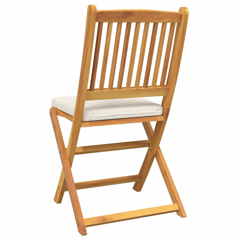 vidaXL Összecsukható szék 2 pcs Fehér 49 x 57.5 x 92cm Tömör akácfa