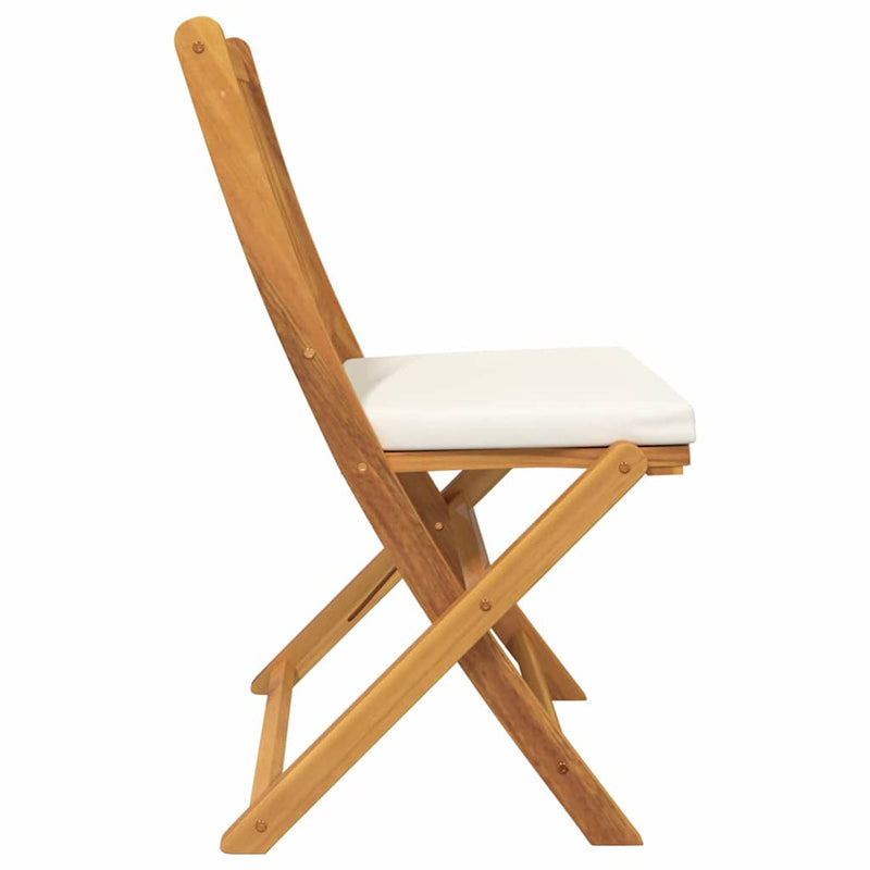 vidaXL Összecsukható szék 2 pcs Fehér 49 x 57.5 x 92cm Tömör akácfa