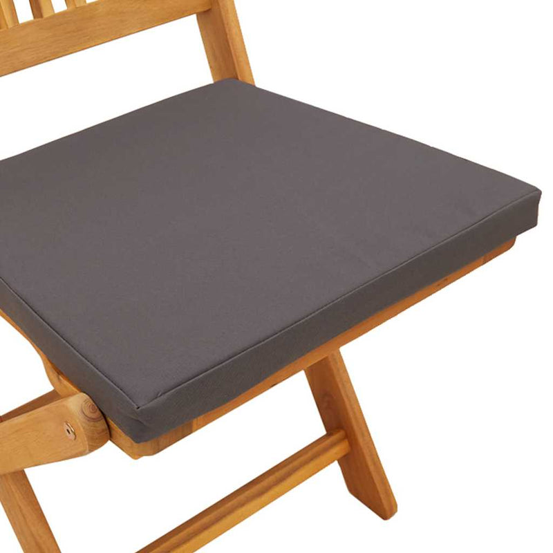 vidaXL Összecsukható szék 2 pcs Szürke 49 x 57.5 x 92cm Tömör akácfa