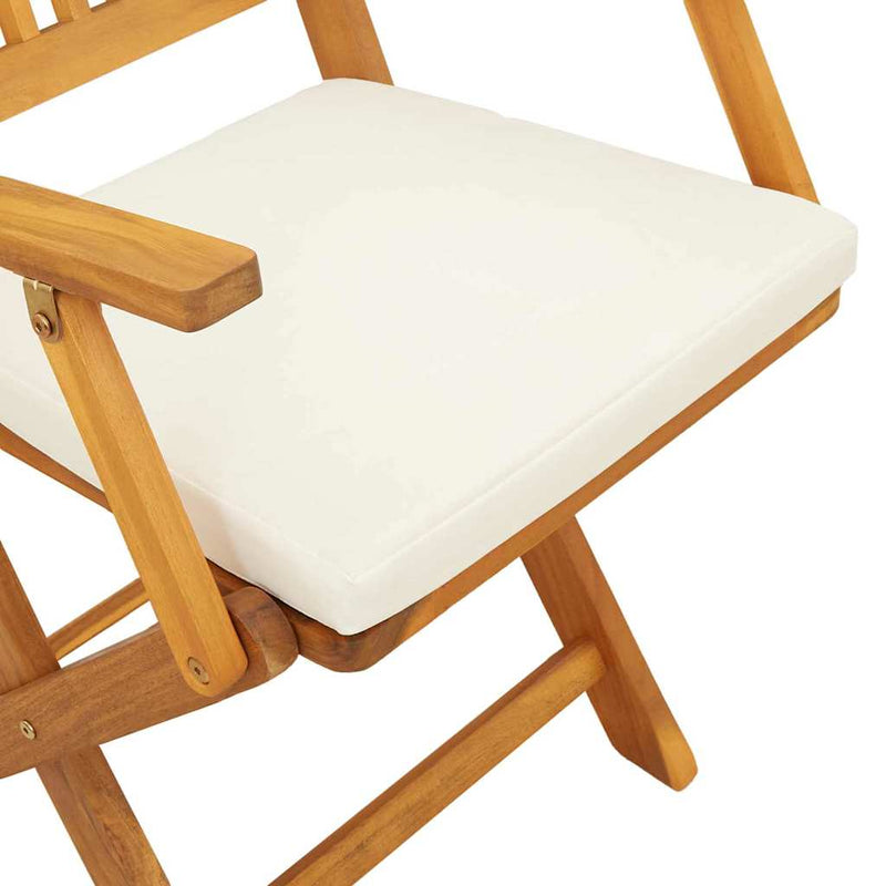 vidaXL Összecsukható szék 2 pcs Fehér 49 x 57.5 x 92cm Tömör akácfa