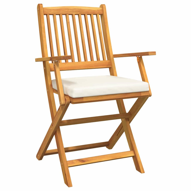vidaXL Összecsukható szék 2 pcs Fehér 49 x 57.5 x 92cm Tömör akácfa