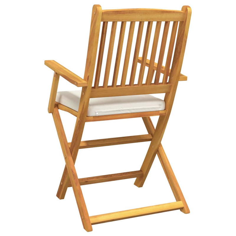 vidaXL Összecsukható szék 2 pcs Fehér 49 x 57.5 x 92cm Tömör akácfa
