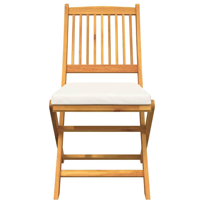 vidaXL Összecsukható szék 2 pcs Fehér 49 x 57.5 x 92cm Tömör akácfa