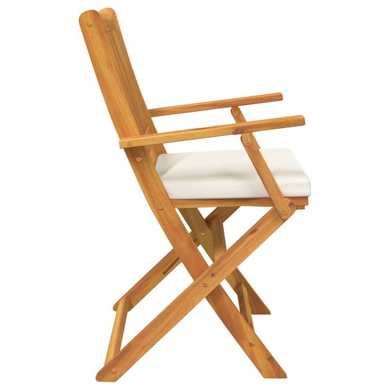 vidaXL Összecsukható szék 2 pcs Fehér 49 x 57.5 x 92cm Tömör akácfa