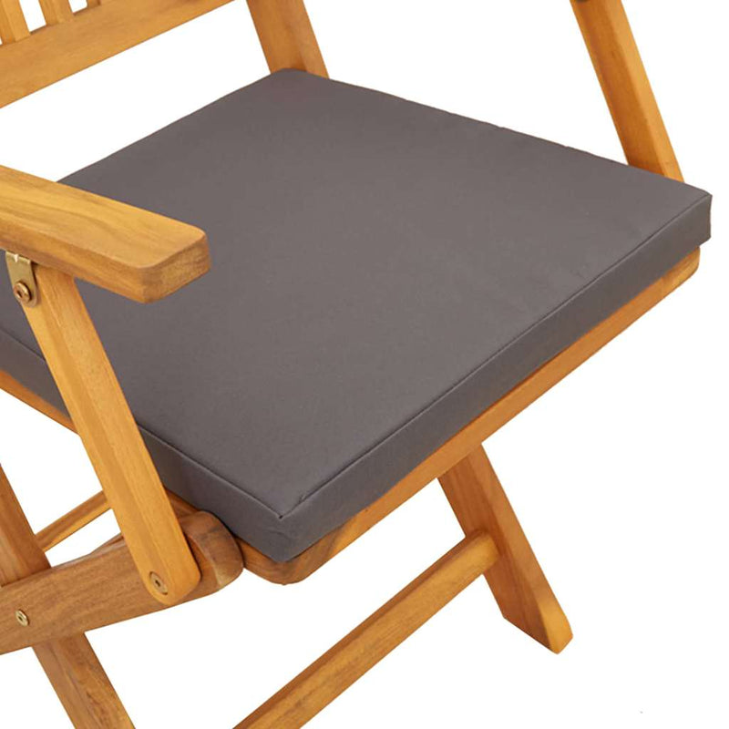 vidaXL Összecsukható szék 2 pcs Szürke 49 x 57.5 x 92cm Tömör akácfa