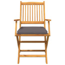 vidaXL Összecsukható szék 2 pcs Szürke 49 x 57.5 x 92cm Tömör akácfa