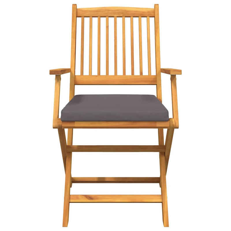 vidaXL Összecsukható szék 2 pcs Szürke 49 x 57.5 x 92cm Tömör akácfa