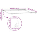 vidaXL Napernyő keret Fehér 3 x 2 m Porszórt acél és alumínium