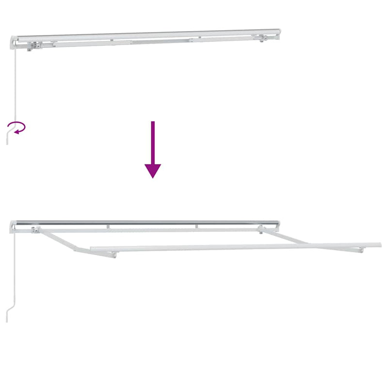 vidaXL Napernyő keret Fehér 3.5 x 2 m Fém