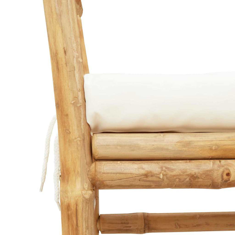 vidaXL Kerti pad párnával Barna 110 x 38 x 65cm bambusz