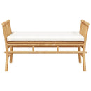 vidaXL Kerti pad párnával Barna 110 x 38 x 65cm bambusz