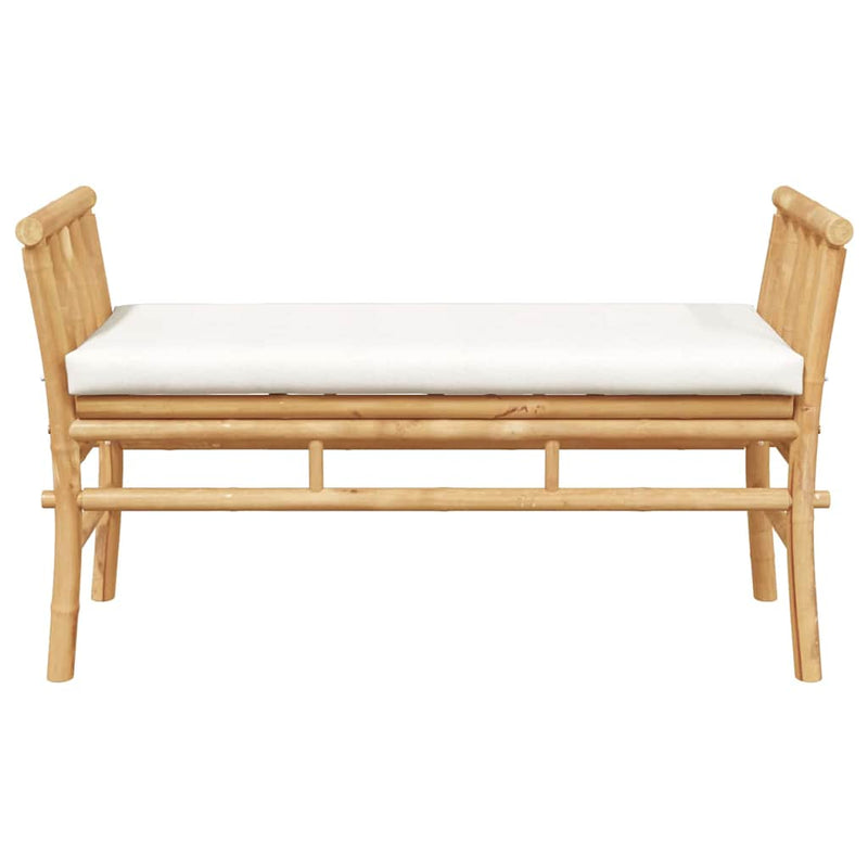 vidaXL Kerti pad párnával Barna 110 x 38 x 65cm bambusz
