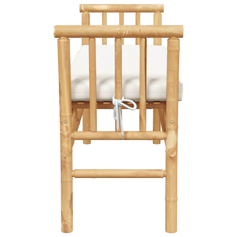 vidaXL Kerti pad párnával Barna 110 x 38 x 65cm bambusz