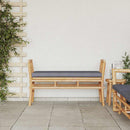vidaXL Kerti pad párnával Barna 110 x 38 x 65cm bambusz