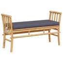 vidaXL Kerti pad párnával Barna 110 x 38 x 65cm bambusz