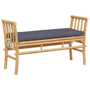 vidaXL Kerti pad párnával Barna 110 x 38 x 65cm bambusz