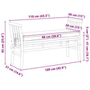 vidaXL Kerti pad párnával Barna 110 x 38 x 65cm bambusz