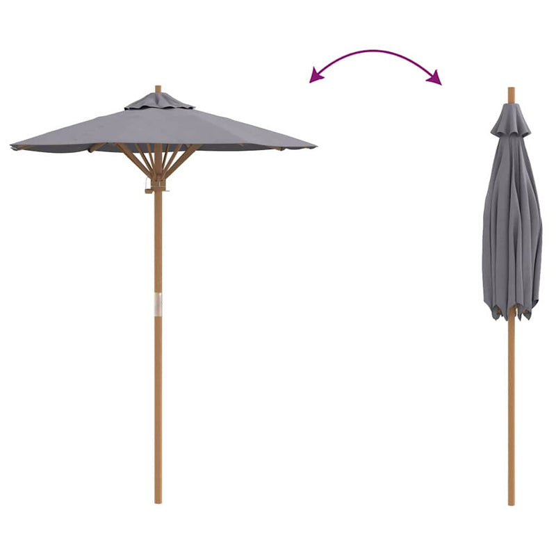 vidaXL Kerti napernyő Sötétszürke 150 x 150 x 210 cm bambusz