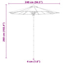 vidaXL Kerti napernyő Sötétszürke Ø 240 x 260 cm bambusz