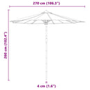 vidaXL Kerti napernyő Sötétszürke Ø 270 x 260 cm bambusz