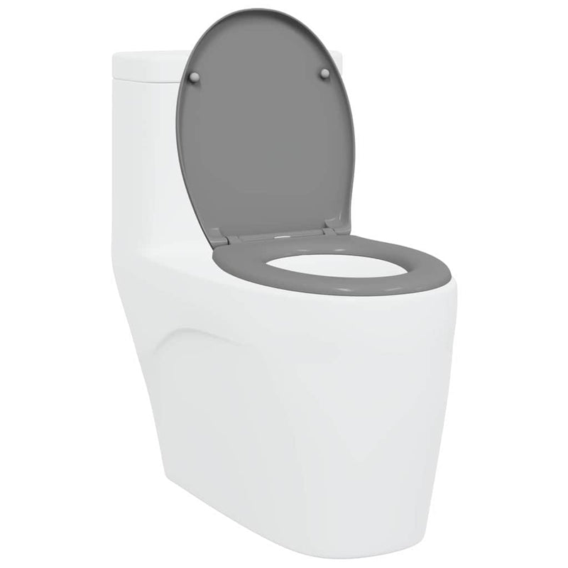 vidaXL Gyorsan Levehető WC Ülőke Szürke 44.8 x 37.3 x 4.2 cm Duroplast