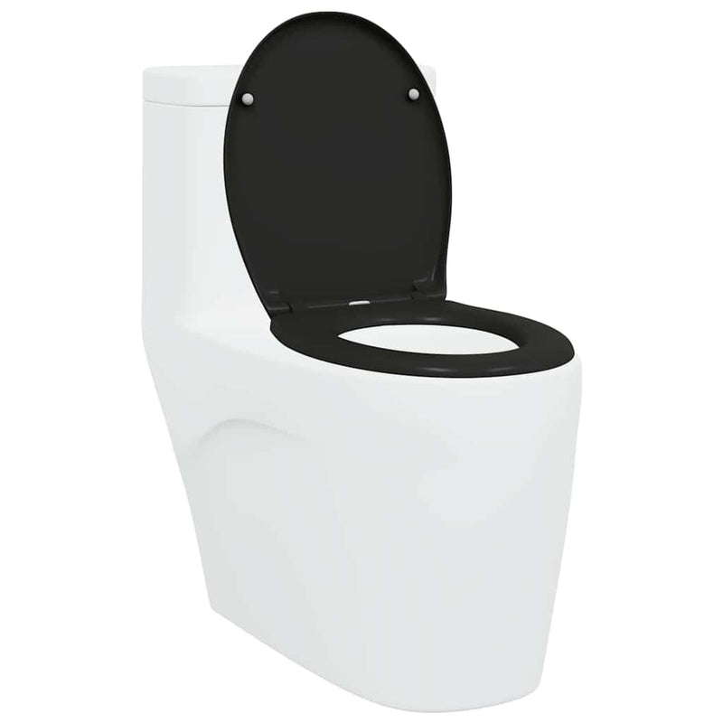 vidaXL Gyorsan Levehető WC Ülőke Fekete 44.8 x 37.3 x 4.2 cm Duroplast